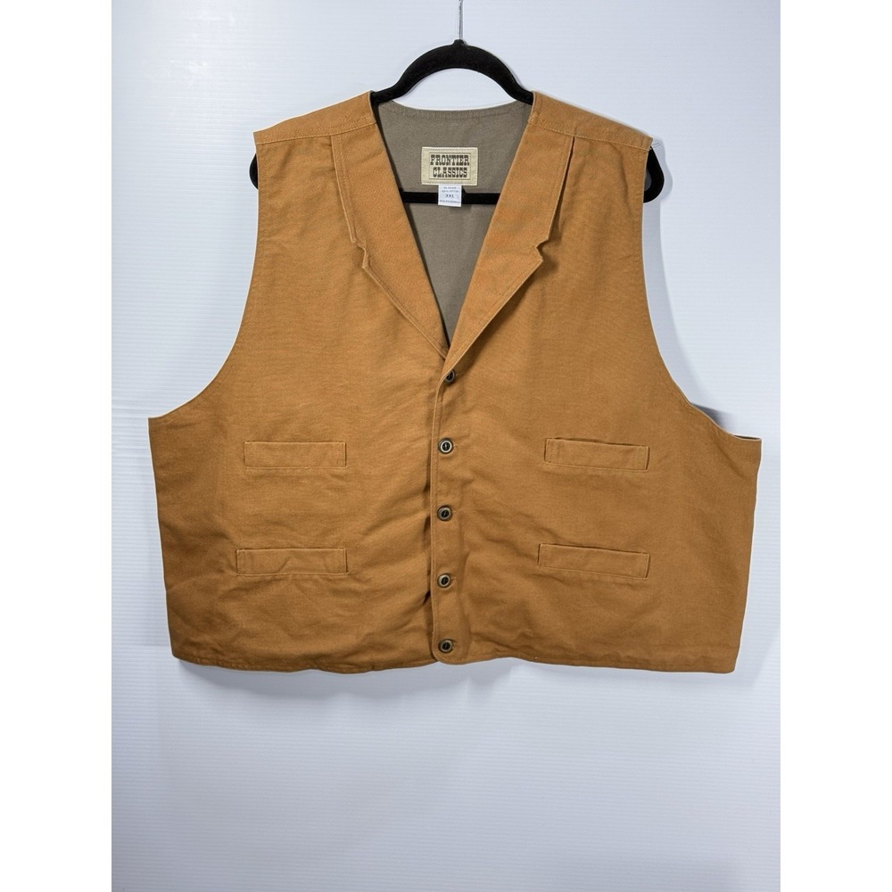 Frontier Classic Men's 3XL Brown Canvas Buckle Back Western Cowboy Style Vest